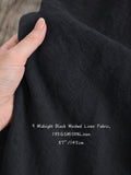Midnight Black Sand Washed Linen Fabric by the Yard & Swatch