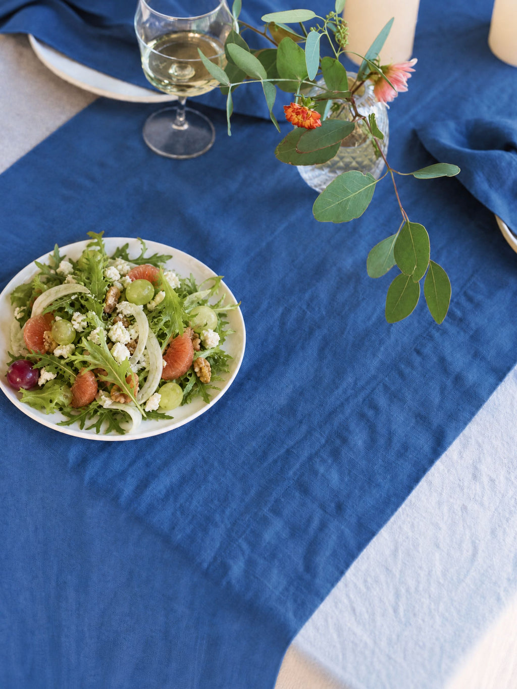 Deep Indigo Sand Washed Linen Fabric by the Yard & Swatch