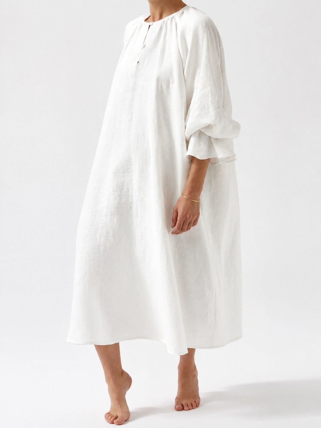 Snow White Sand Washed Linen Fabric by the Yard