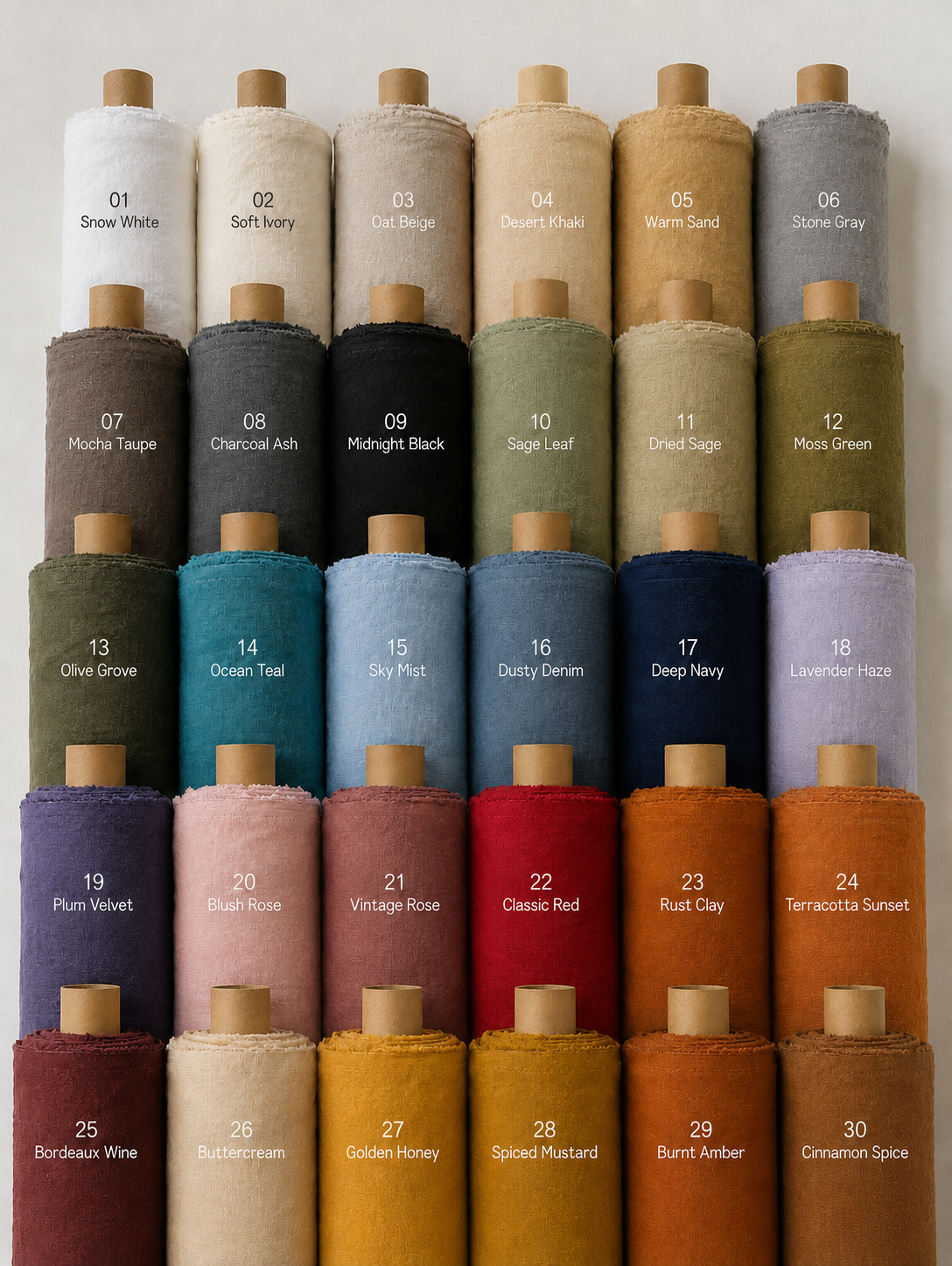 100% Pure Linen Fabric by the Yard – Medium Weight 188gsm, 57" Wide