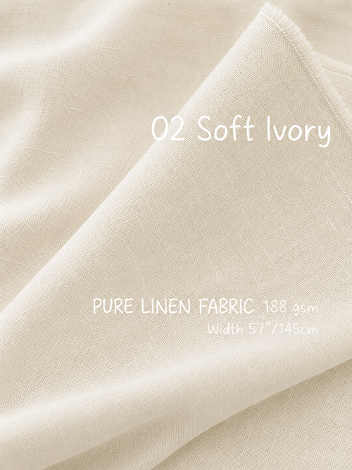 100% Pure Linen Fabric by the Yard – Medium Weight 188gsm, 57" Wide