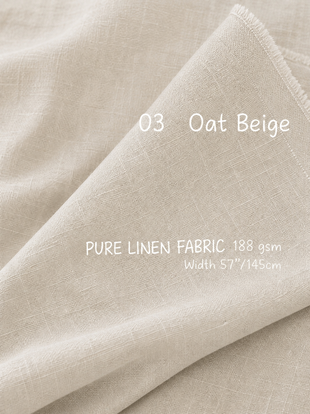 Linen Curtain & Drapery Fabric by the Yard – 100% Pure Linen, 188gsm