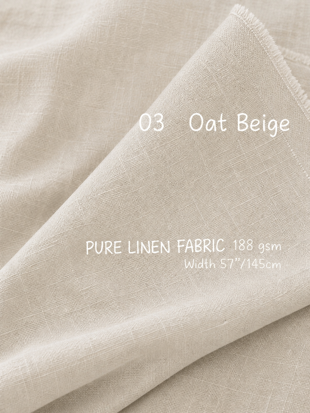 Linen Curtain & Drapery Fabric by the Yard – 100% Pure Linen, 188gsm