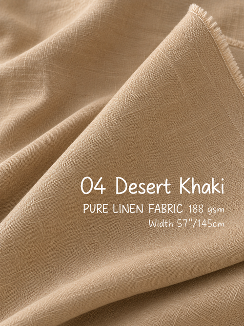 Linen Fabric for Roman Shades & Café Curtains – 188gsm Pure Linen