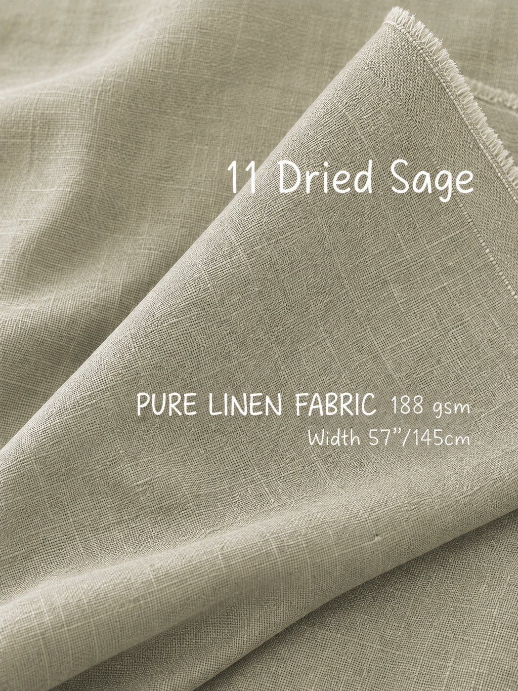 Pure Linen Fabric for Tablecloths & Napkins – 188gsm Medium Weight