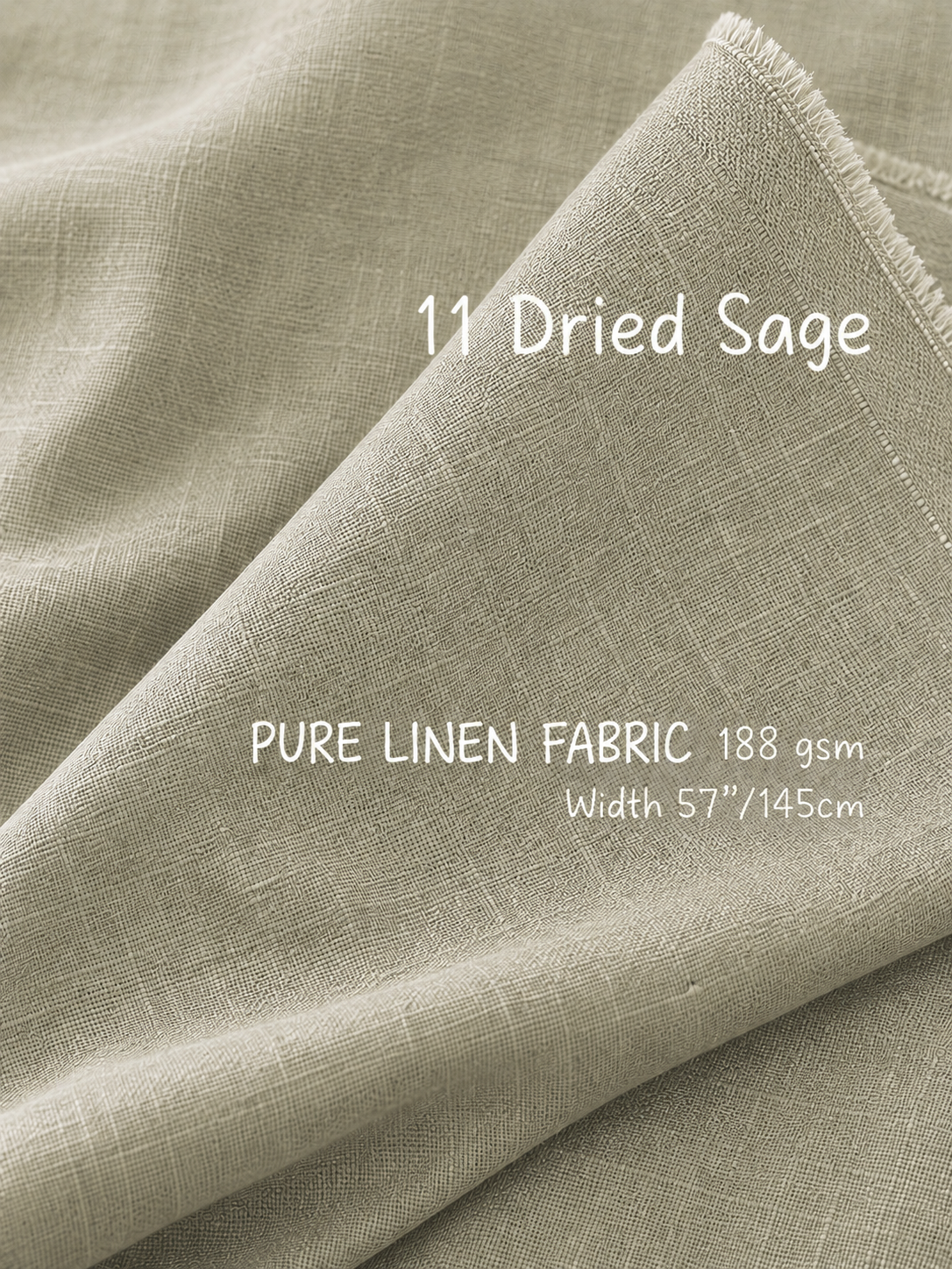 Pure Linen Fabric for Tablecloths & Napkins – 188gsm Medium Weight