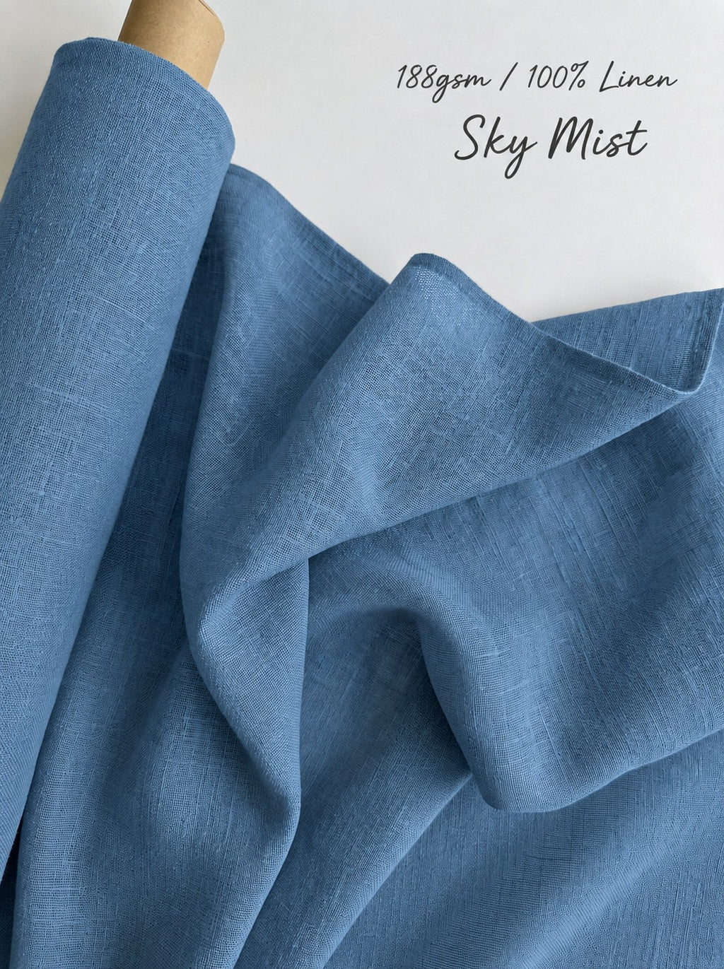 Pure Linen Fabric for Sewing – 188gsm Medium Weight, 57" Wide