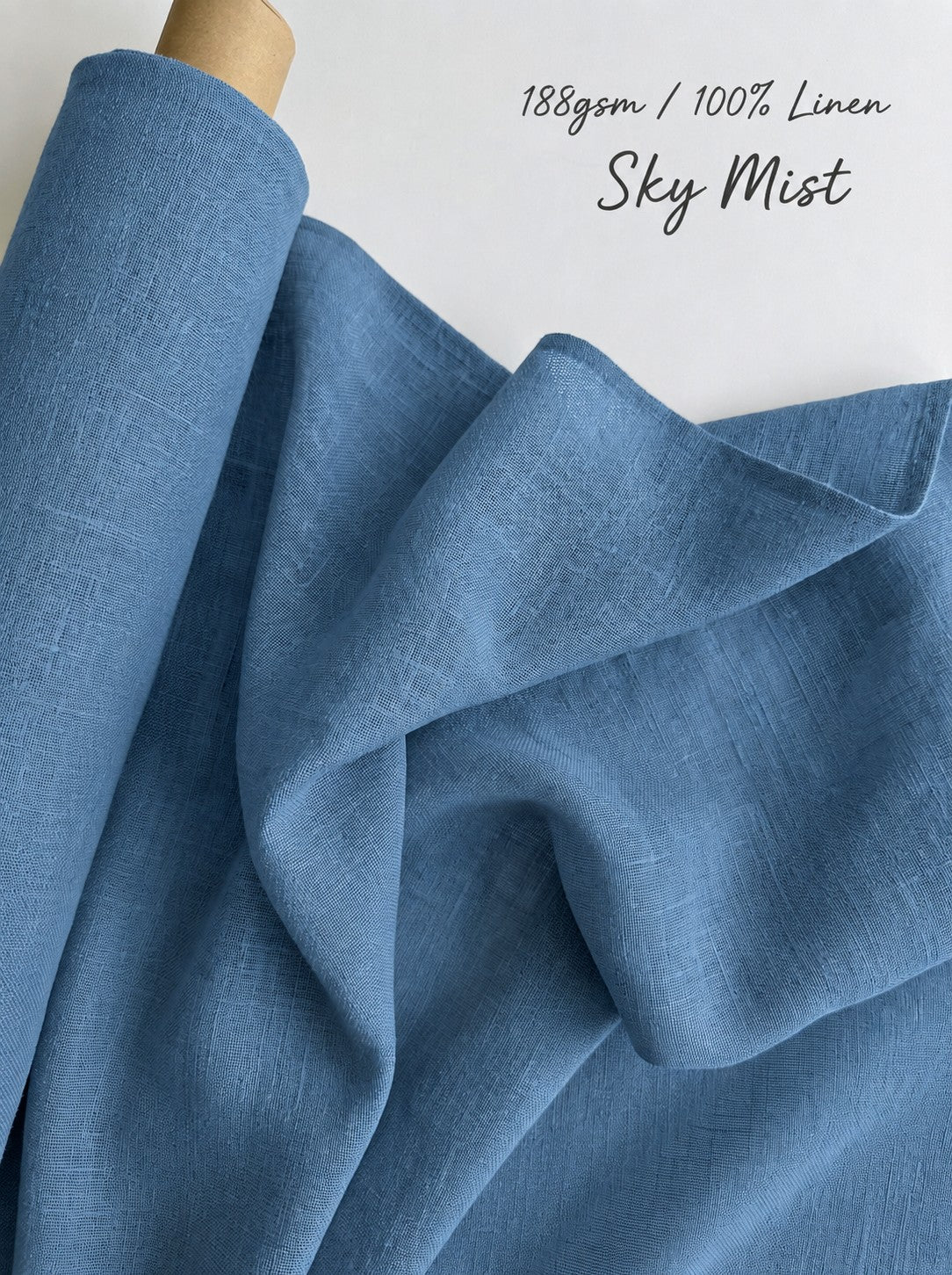 Pure Linen Fabric for Sewing – 188gsm Medium Weight, 57" Wide