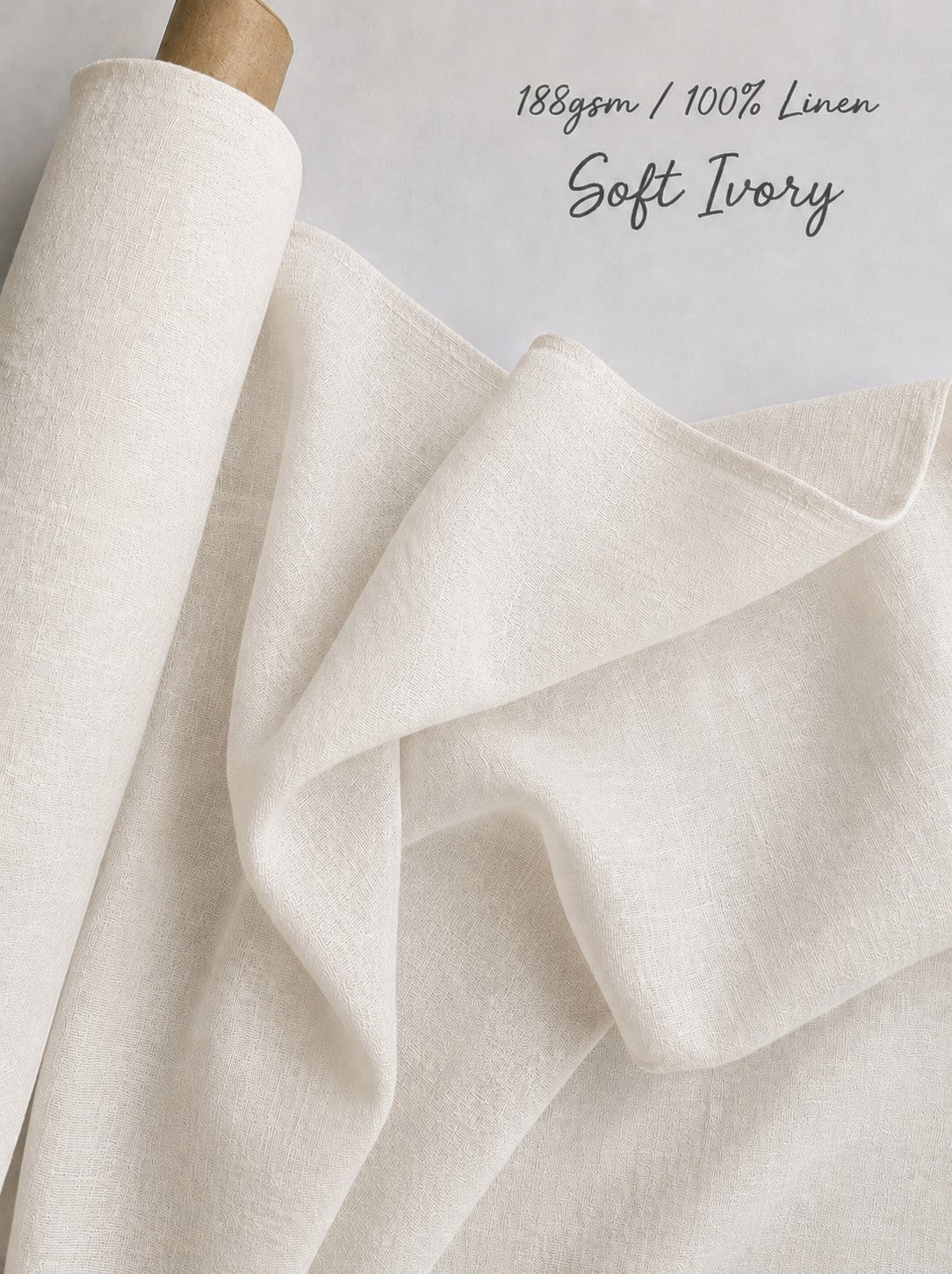 Pure Linen Fabric for Interior Design – 188gsm Medium Weight, 57" Wide