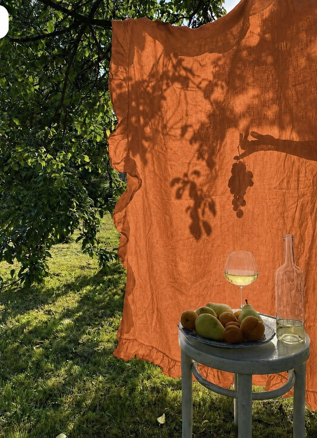 Terracotta Sunset 100% Pure Linen Fabric by the Yard & Swatch